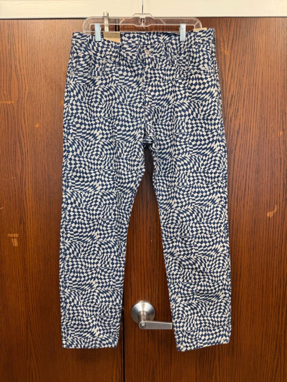 Levi's Navy and White Geometric Ankle Pants